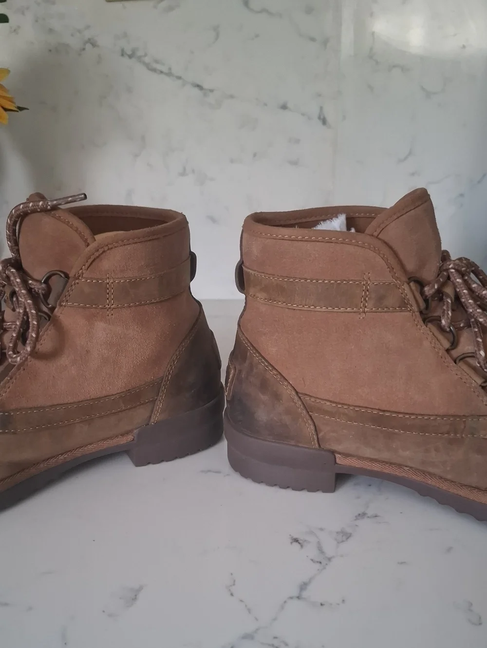 UGG Womens Brown Suede Lace-Up Boot